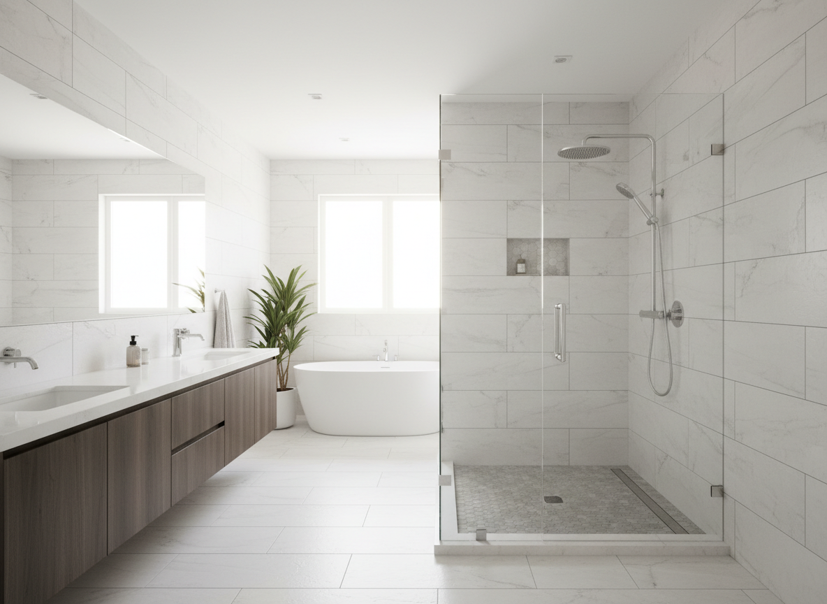 Frameless shower glass installation by LX Glaze On Limited in Auckland